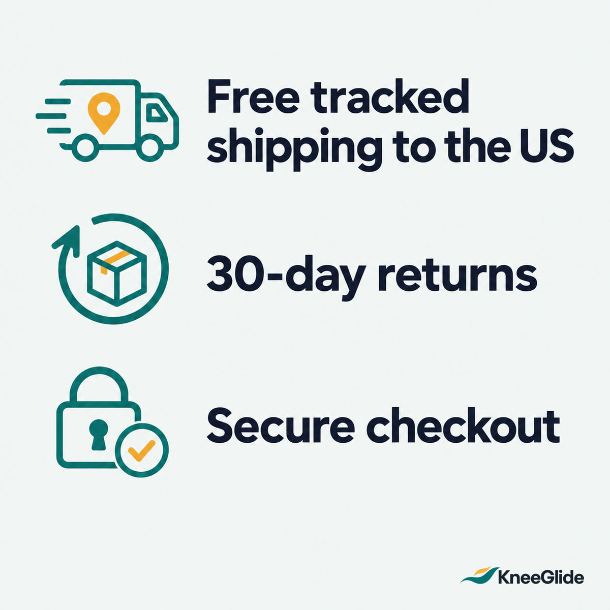 Free tracked shipping to the US, 30-day returns, secure checkout