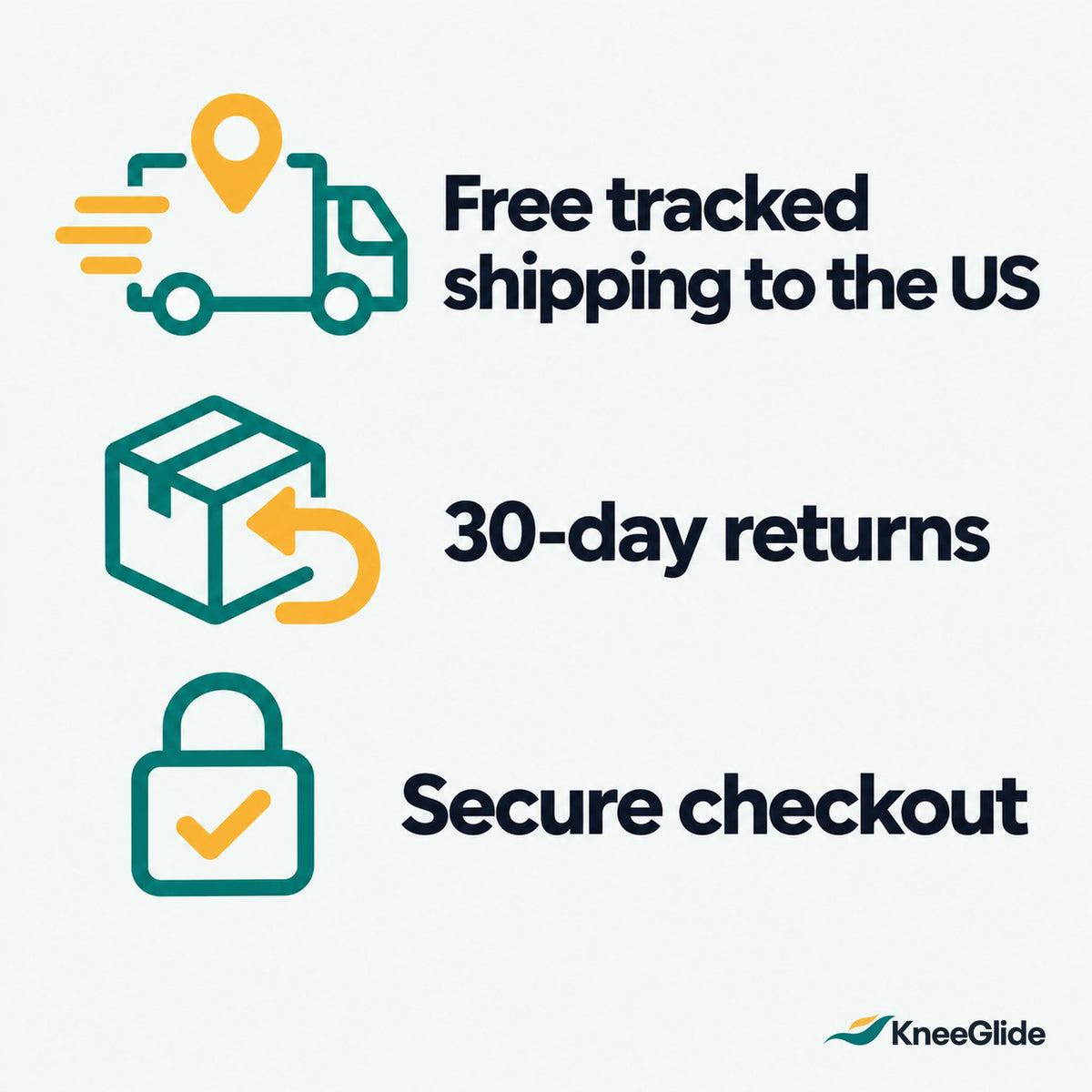 Free tracked shipping to the US, 30-day returns, secure checkout