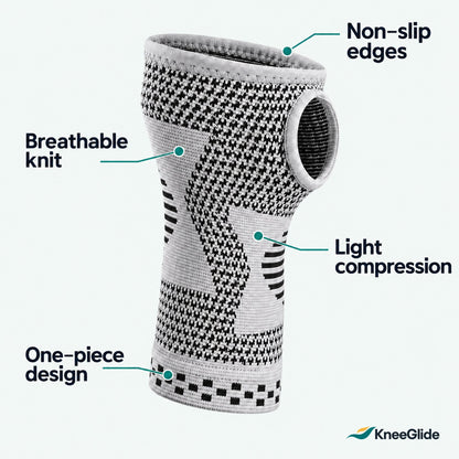 KneeGlide wrist sleeve features