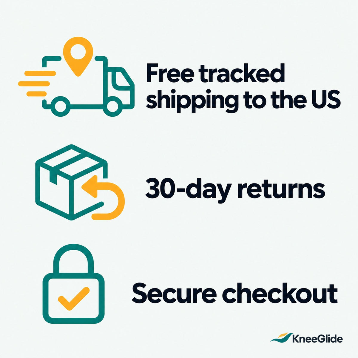Free tracked shipping to the US, 30-day returns, secure checkout